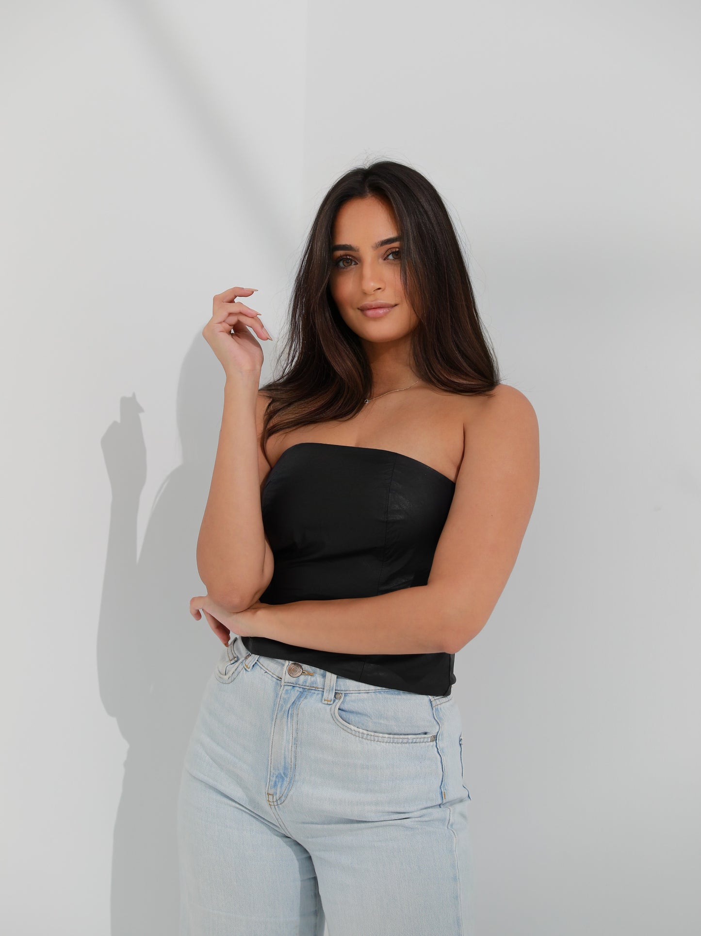 Black Leather Tube Top